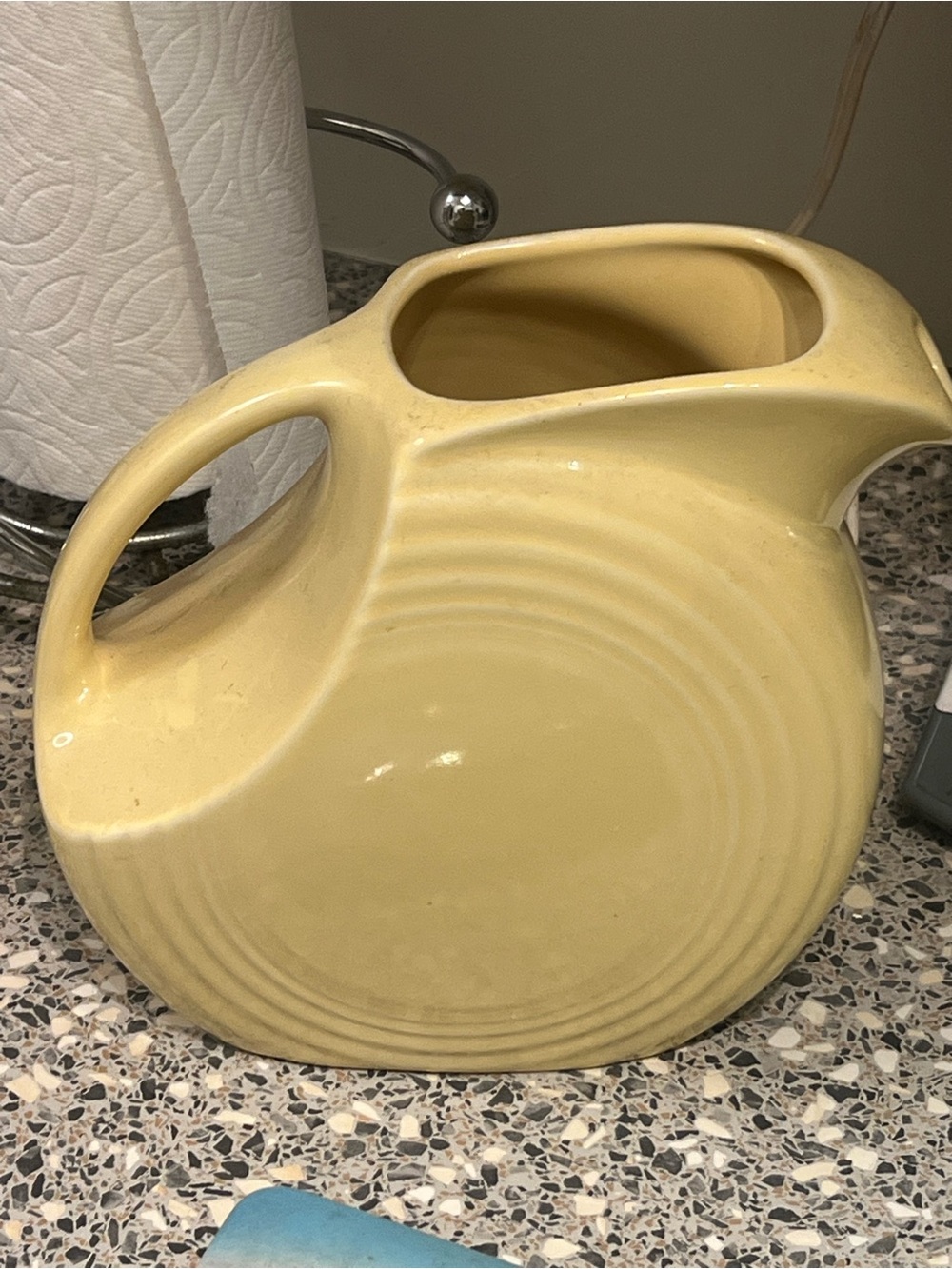 Fiestaware Yellow Sculptural Ceramic Pitcher Vase